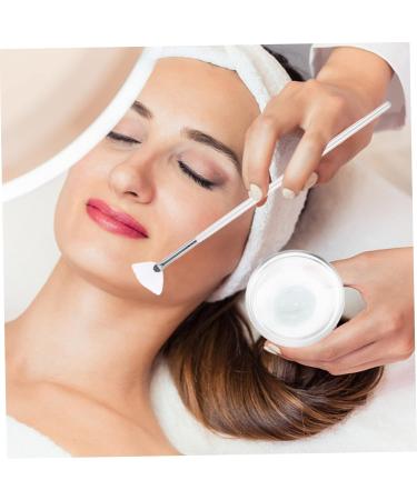 SKISUNO Beauty Facial Masks Brush Bowl Fan Applicator for Peel Makeup Cosmetic Spatula Beauty Salon Brush Butters Facial Mask Brush Body Skin Care White Aluminum Foundation Brush - Buy Online on GoSupps.com