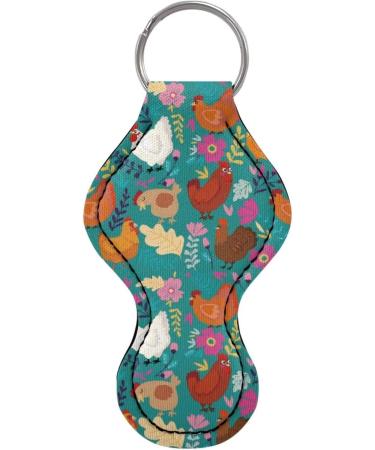 Chapstick Holder Keychain for Women & Kids | Lipstick & Lip Gloss Holder Gifts - Cute Chicken Flower Design - Buy Online on GoSupps.com
