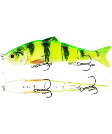 Fishn XXL Hecht K der Bait Candy length: 20 cm weight: 83 grams Swimbait Kunstk der/Angelk der/Wobbler for fishing on predatory fish such as pike Zander Dorsch Neon Green