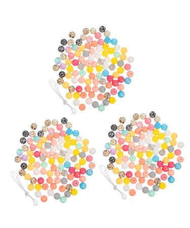 EXCEART 3 Sets Silicone Beads Bulk Jewelry Beads in Bulk Baby Bracelet Loose Necklace Beads Nursing Necklace Accessories Silicone Beads Round Teething Beads Silicone Teething Beads Wreath As Shownx3pcs 1.5X1.5X1.5CMx3pcs