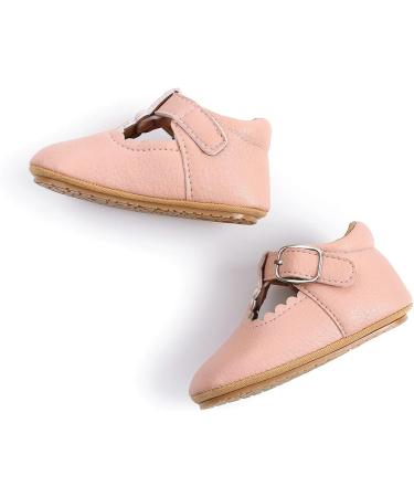 Baby Anti-Slip First Walking Shoes - Soft Sole Toddler Sneakers for 12-18 Months - Wide Pink PU Leather Prewalkers with Sock - Buy Online on GoSupps.com