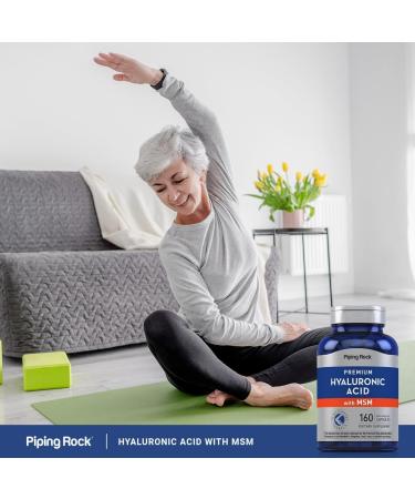 Piping Rock Hyaluronic Acid Supplement | 100mg | 160 Capsules | with MSM for Women and Men | Non-GMO Gluten Free - Buy Online on GoSupps.com