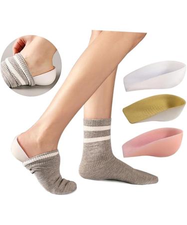 NOLITOY Height Increase Insoles - 3 Pairs Shoe Inserts for Heels Pink Translucent Cushions Comfortable Plantar Heel Cups for Men - Buy Online on GoSupps.com