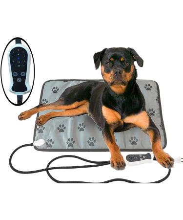 Pet Heating Pad for Dogs Cat Heating pad Heated Cat Bed Electric Dog Heating pad with Timer Adjustable Warming Mat,Chew Proof ,Easy Clean Digital-Printfoot 34X21 inch