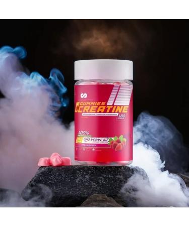 Limitless Pharma Pure Creatine Gummies | 5g Creatine Monohydrate | Increases Muscle Strength Endurance & Performance | Low Sugar GMO Free Vegan | 60 Servings 180 Gummies (Strawberry) - Buy Online on GoSupps.com