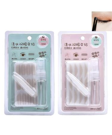 Fashiongog Glue-Free Invisible Double Eyelid Sticker 2023 New Waterproof Ultra Natural Eyelid Sticker Mesh Fashiongog Double Eyelid Sticker Instant Eye Lift Strips (Large+Small)
