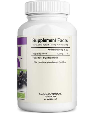 Vitapia Maqui Berry 1000mg - 120 Veggie Capsules | Vegan & Non-GMO Superfood Antioxidant for Immune Support - Buy Online on GoSupps.com