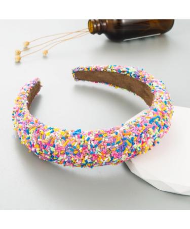 Bottone Colorful Beads Headbands for Woman Girl Sponge Hairband for Spa Hair Hoop Colorful Beads Hairband for Taking Photo Pink - Buy Online on GoSupps.com