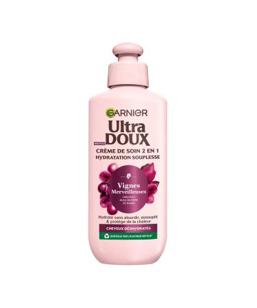Garnier Ultra Doux Vignes Merveilleuses pour Cheveux D shydrat s - Cr me de Soin 2-en-1 Hydratation Souplesse - l'huile de p pin de raisin - 200 ml - Homme & Femme 2en1 Vignes Merveilleuses