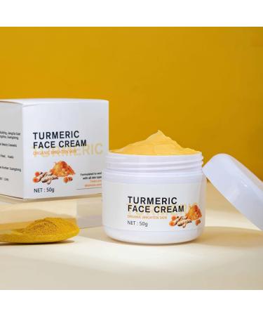 LINEDSON 2PCS Turmeric Face Cream for Face Anti-Aging Cream Face Moisturizer Cream with Organic Ingredients Skin Moisturizing Repair Cream for Dull Dry Skin - Buy Online on GoSupps.com