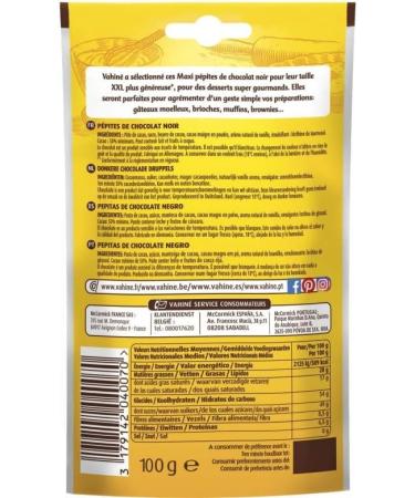 VAHIN MAXI P PITES CHOCOLAT NOIR 100G VAHINE LOT DE 4 - Buy Online on GoSupps.com