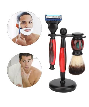 3-Part Shaving Brush Set - 3-in-1 Beard Brush Razor & Holder | Perfect Gift for Men Fathers Friends & Husbands - Buy Online on GoSupps.com