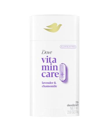 Dove VitaminCare+ Aluminum Free Deodorant Stick for 72H Odor Protection Lavender & Chamomile Breathable Deodorant for Women 2.6 oz Lavender + Chamomile 2.6 Ounce (Pack of 1)