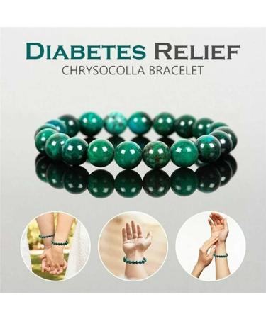 Shop 2-Piece Diabetes Relief Chrysocolla Bracelets | 8mm Natural Stone Powerbead Energy Gem Bracelets - Buy Online on GoSupps.com