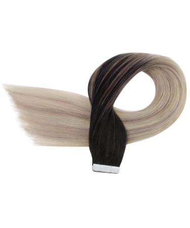 Ugeat Balayage Blonde Tape In Extensions - Real Hair Ombre 55cm Natural Black to Platinum Blonde 50g #1B/18/60 - Buy Online on GoSupps.com