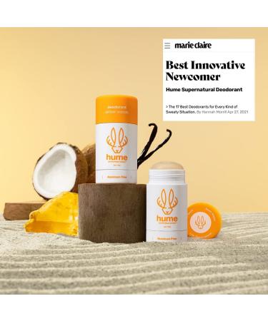Hume Supernatural Aluminum Free Deodorant for Women & Men - Safe for Sensitive Skin - Probiotic Plant-Based Baking Soda Free Aloe & Cactus Flower Anti Sweat Stain & Odor - Amber Woods 3-Pack Amber Woods - 3 pack - Buy Online on GoSupps.com