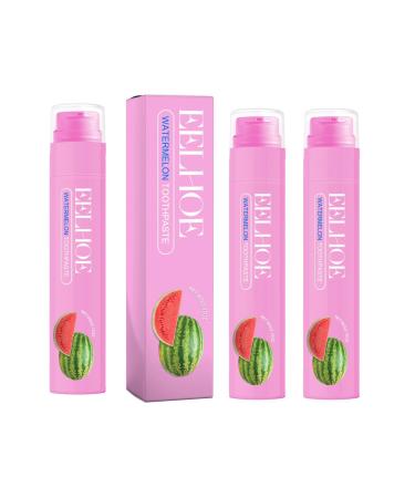Small toothpaste tube fruity taste dazzling white toothpaste fresh breath tooth white paste stain removal (watermelon 3 PCs)