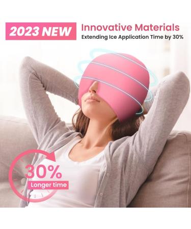 NEWGO Migraine Relief Cap - Full Coverage Headache Hat for Cold Therapy - Ice Head Wrap for Migraine Relief - Form Fitting Stretchable Design - Pink - Buy Online on GoSupps.com