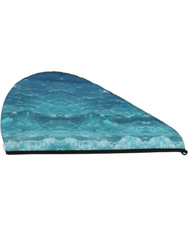 Super Absorbent Deep Blue Sea Dry Hair Cap | Quick-Dry Elastic Wrap for Long Thick Hair - Soft & Stylish for Women | Ideal International Shipping - Buy Online on GoSupps.com