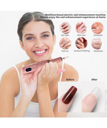 Aibeau Electric Nail File Portable 18000RPM Nail Drill Pink Rechargeable Nail Drill with Base for Nail Grinding & Polishing Gel Acrylic Nails Faster Remover Salon - Buy Online on GoSupps.com
