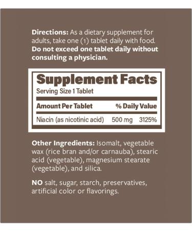 B3 Plain Niacin 500mg Immediate Release Vitamin B-3 | Non-GMO Vegan Gluten Free | Endurance Products 100 Tablets - Buy Online on GoSupps.com