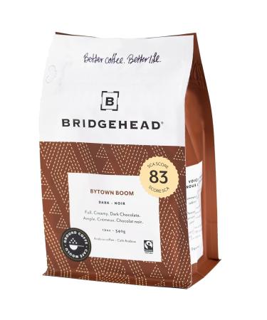 Bridgehead Coffee- Bytown Boom | Dark Roast Coffee | Ground Coffee | 340 g - 12 oz pack | Organic | Fairtrade | Sustainable | proudly Canadian Bytown Boom 340 g (Pack of 1)