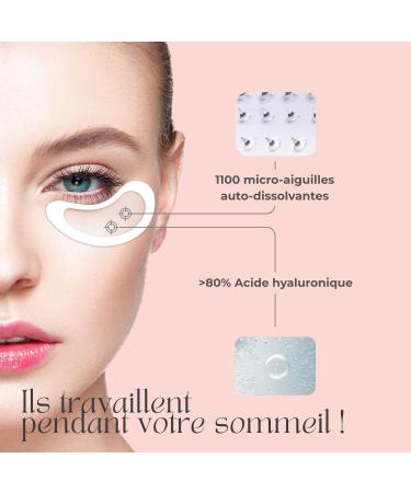 Patchs pour les yeux aux Micro-aiguilles Anti-poches Anti-rides Anti- ge Anti-Cernes Repulpant | Effet lissant imm diat | Peau Rajeunie | Acide Hyaluronique | Peptides | 1 paire - Buy Online on GoSupps.com