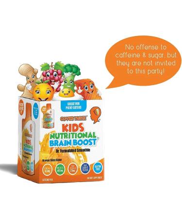 Kids Nutritional Brain Supplement | Memory, Focus, Calmness | Omega Fish Oil, DHA, Vitamin C, Turmeric, Resveratrol | Supports Brain, Immune, Vision, Heart Health | Liquid Squeeze Pouch (1 Box) - Buy Online on GoSupps.com