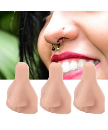 ZJchao Soft Silicone Nose Model 3PCS Silicone Nose Model Soft Flexible Reusable Simulation 3D Silicone Nose Model for Practice Teaching Jewelry Display Teaching Tool (2)