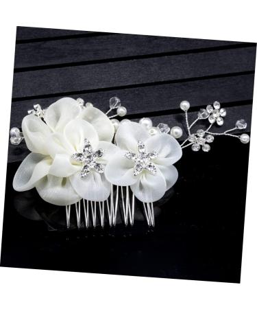 Didiseaon Wedding Headpiece for Bride Comb for Bridal Flower Hair Comb Wedding Hair Comb Decor Combs Hair Comb for Women Hair Comb for Bride Rhinestone The Flowers White Women's - Buy Online on GoSupps.com