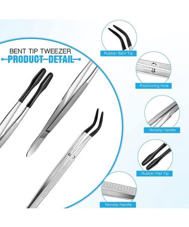 Doumneou 6-Piece Rubber PVC Tweezers Set with Stainless Steel Tips | Ideal for Crafting Hobby & Industrial Use (Black) - International Shipping Available - Buy Online on GoSupps.com