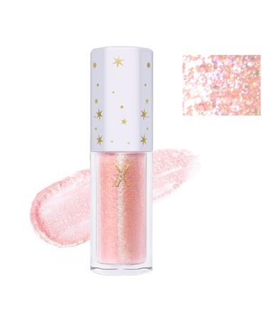 Liquid Glitter Eyeshadow X Voilet Fairy | Easy to Apply Quick Drying Long Lasting Lightweight K-Drama Makeup Twinkle Eye Shadow 0.15 oz (G10 Fairy Gold Pink)