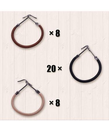 YBB 36 Pcs Ponytail Hooks Hair Clips Elastic Hair Ties Holders for Women Hair Styling - Black Brown Gold - Buy Online on GoSupps.com