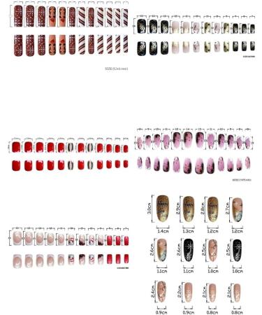 Christmas Press on Nails Almond Square Glues on Nails Full Cover Fake Nails Acrylic False Nails for Women Nail Designs - Buy Online on GoSupps.com