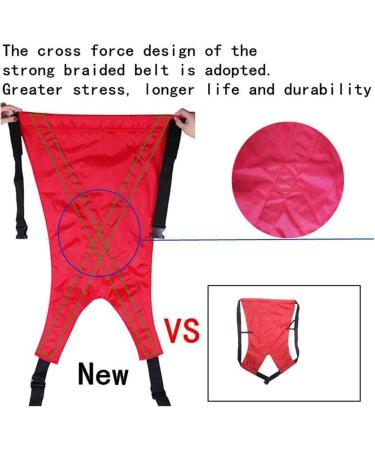 Patient Mobility Aid Strap with Handles - Adjustable Split Leg Design for Seniors & Adults - Red - Buy Online on GoSupps.com