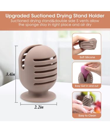 6-Pack Silicone Makeup Brush Holders for Travel | Suctioned Drying Stand | Magnetic Organizer Case in Cute-Pink, Khaki, and Red - Buy Online on GoSupps.com
