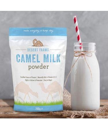 Desert Farms Organic Whole Camel Milk Powder - Paleo & Keto Certified, Allergen-Free, Non-GMO, Easy to Mix, Excellent Goat & Soy Milk Replacement - 7oz Pack, USA Made - Buy Online on GoSupps.com