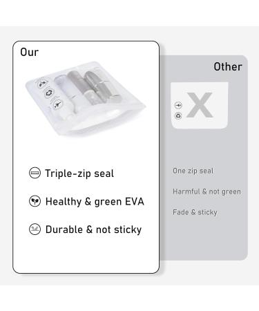 ECOHUB Airport Security Liquids Bags - TSA Approved Clear Travel Toiletry Bag (2 pcs) - 20 x 20cm - For Men and Women - Airline Approved - Buy Online on GoSupps.com