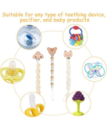 Uieamsio 15-Piece Wooden Pacifier Clip Set - DIY Baby Pacifier Chains & Accessories for International Shipping - Buy Online on GoSupps.com