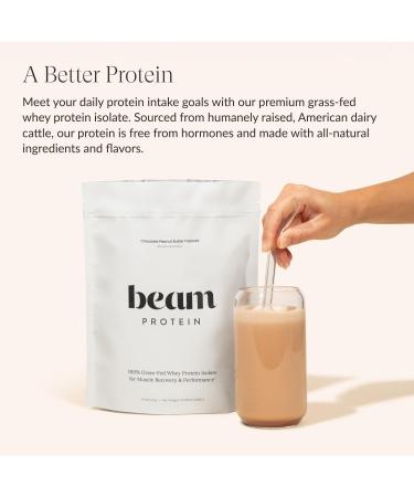 Beam Grass Fed Whey Protein Powder Chocolate Peanut Butter 12 Servings 22g Protein Per Serving Clean Whey Isolate & Concentrate Low Carb Paleo Friendly GMO Free Gluten Free 3rd Party Tested - Buy Online on GoSupps.com