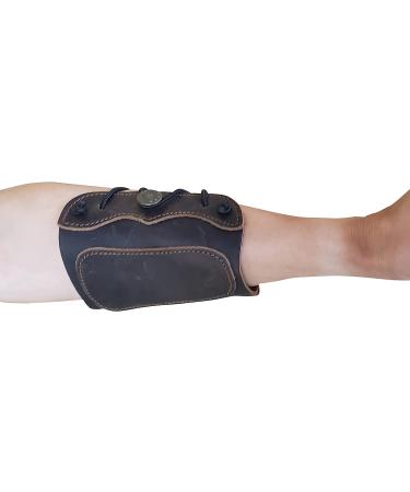 SAS Leather Arm Guard for Archery Bow - Traditional Design with Stretch Cord - Large Size 7x6.5 - Ideal for Range, Longbow, and Recurve Bow - Buy Online on GoSupps.com