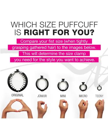 PuffCuff Teeny 0.75 Inch Hair Clamps for Natural, Fine, Coiled, Coarse & Frizzy Hair - Clear, 5 Pieces - Buy Online on GoSupps.com