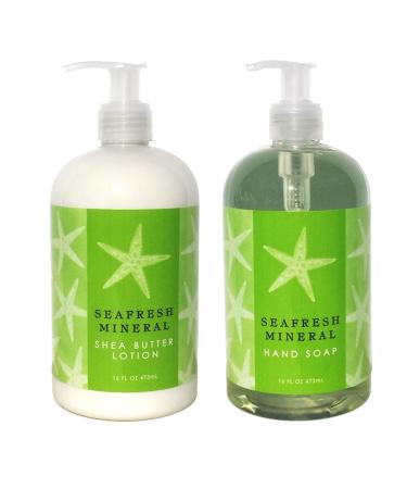 Greenwich Bay Hand & Body Lotion and Hand Soap Duo Set Enriched With Shea Butter 16 oz ea. (Seafresh Mineral)