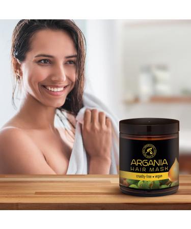 AROMATIKA Argan Hair Mask 8.45 Oz - Restorative Formula with Natural Argan & Coconut Oil - For All Hair Types - Paraben & Dye Free - Buy Online on GoSupps.com