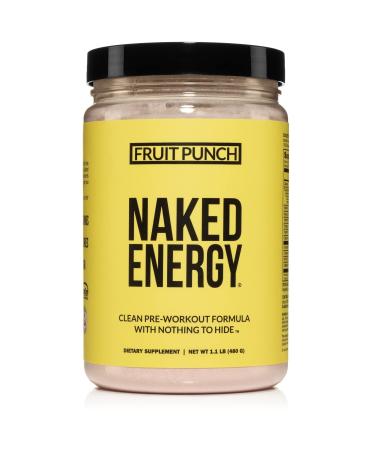 Fruit Punch Naked Energy Clean Pre Workout Supplement for Men and Women Vegan Friendly No Added Sweeteners Colors or Flavors 30 Servings - Buy Online on GoSupps.com