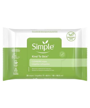 Simple Cleansing Facial Wipes 25 Count (Pack of 6)