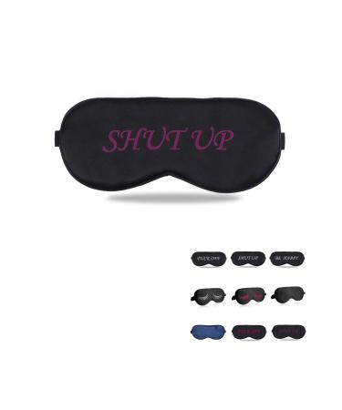 Funny Eye Mask for Sleeping & Blindfold Cute Sleep mask Eye mask for Sleeping Funny Sleep mask Shut up mask 100% Silk Sleep Mask for A Full Night's Sleep Sleep mask for Women (Shut up red)