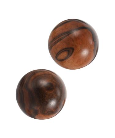 Magiclulu 2st fitness golf turns the ball rolling hand chinese exercise wooden massage fitness balls wooden hand massage devices massage balls for the hands texture toy set older 5.00x5.00cm coffee