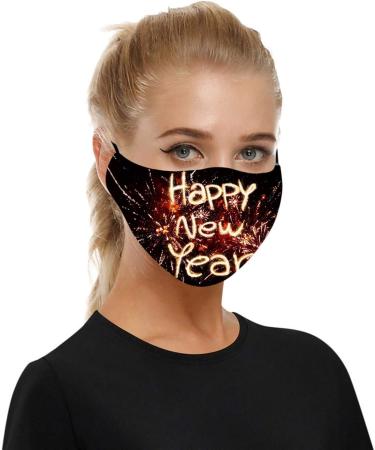 BEUU 5PCS Christmas Face Balaclavas Cotton Cloth Fabric Women Reusable Breathable Washable Earloop Mouth Cover Protection Covering - Buy Online on GoSupps.com