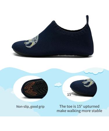 Kids Barefoot Aqua Socks for Water Sports, Non-Slip Quick Dry Shoes - Navy Blue, Size UK 8.5/9 - Buy Online on GoSupps.com